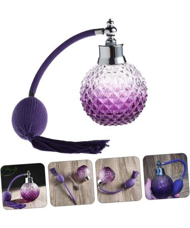 Vintage Crystal Air Bag Perfume Bottle - Elegant Travel Spray & Atomizer for Essential Oils | Purple Glass Perfume Container - Buy Online on GoSupps.com