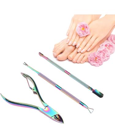 Cuticle Pusher Set Stainless Steel Nail Clips Cuticle Remover Set for Clean Nails Remover Scraper Trimmer - Buy Online on GoSupps.com