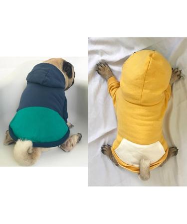 Meioro 5XL Yellow Zipper Hooded Pet Clothing for Dogs & Cats - Cute & Warm French Bulldog Pug & Siberian Husky Apparel - Buy Online on GoSupps.com
