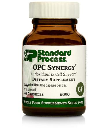 Standard Process OPC Synergy - Whole Foods Cognitive Health Brain Health and Brain Support Eye Support and Eye Health with Bilberry Grape Seed Extract Green Tea Powder and More - 40 Capsules