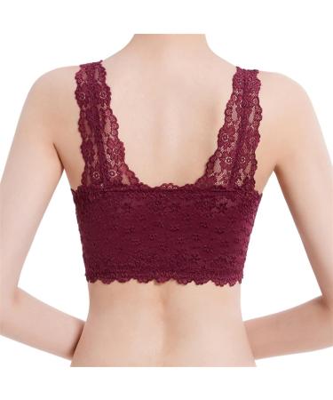 Mastectomy Bras for Women | Post-Surgery Padded Lace Bralettes with Pockets for Silicone Breasts - XL Purple - Buy Online on GoSupps.com