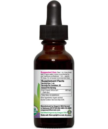 Oregon's Wild Harvest Willow 1oz: Pure Herbal Supplement - Buy Online on GoSupps.com