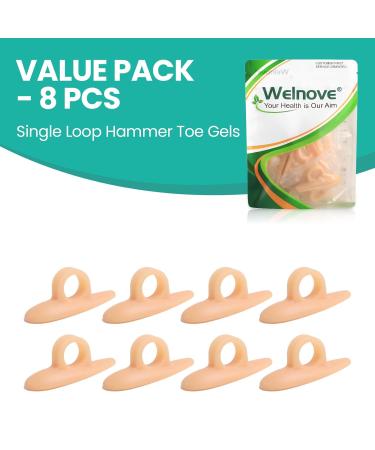 Welnove Hammer Toe Corrector & Straightener - 8 Pcs Toe Support Pads for Realigning Bent Curled & Hammer Toes - Optimal Comfort & Alignment - Buy Online on GoSupps.com