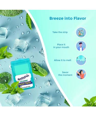 Mountain Breeze Oral Hygiene Mouth Freshener Sugar Free Spearmint Flavoured Breath Strips(24 Strips Each Cassatte)-Pack Of 1(3 Cassette) 50 Grams - Buy Online on GoSupps.com