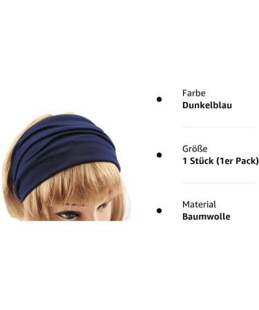 axy HB4 Dark Blue Yoga Headband | Premium Hairband for Yoga & Fitness | Global Shipping - Buy Online on GoSupps.com