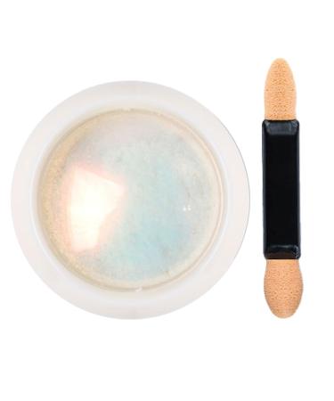 Chrome Nail Powder Chameleon Metallic Nail Art Pigment Powder Iridescent Pigment Pearly Highlight with Sponge Stick for Wedding