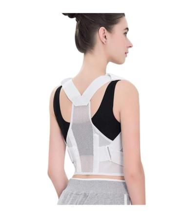 Posture Corrector for Women and Men Back Brace Straightener Shoulder Upright Support Trainer for Body Correction and Neck Muscle Memory Support (Color : White Size : X-Large) (White X)