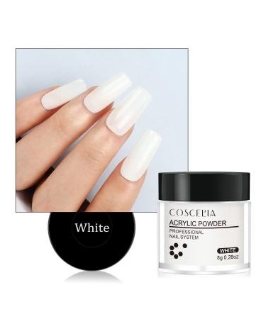 COSCELIA Powder For White for 3D Nail Extensions No Lamp Required 8g A01-025