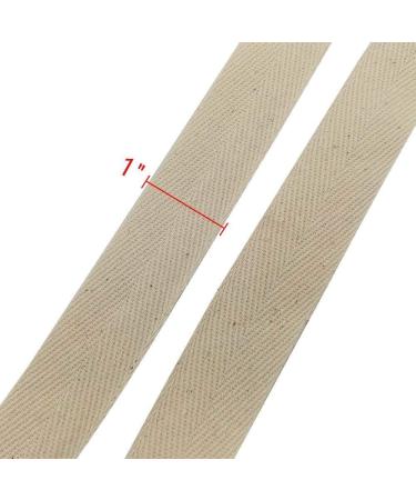 Natural Cotton Twill Tape 55 Yards 1 Inch Bunting Bias Tape Herringbone Webbing Roll - Perfect for Apron Sewing and Dressmaking - Natural White - Buy Online on GoSupps.com
