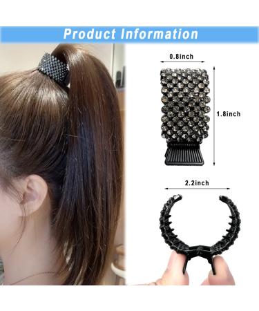 Rhinestone Rhinestone Hair Barrettes: High Ponytail Clips for Women - Perfect Hair Accessory Gift - Buy Online on GoSupps.com