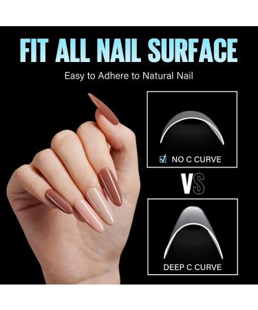 Tomicca 240 Pieces Clear Acrylic Half Cover Nail Tips | Oval French Fake Nails - 12 Sizes for Nail Studios & DIY Nail Extensions - Buy Online on GoSupps.com