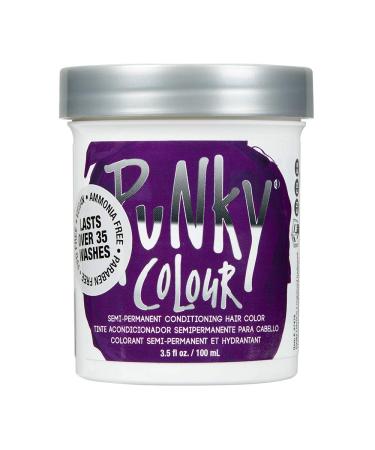 Punky Purple Semi Permanent Conditioning Hair Color  Non-Damaging Hair Dye  Vegan  PPD and Paraben Free  Transforms to Vibrant Hair Color  Easy To Use and Apply Hair Tint  lasts up to 35 washes  3.5oz Purple 3.50 Fl Oz (...