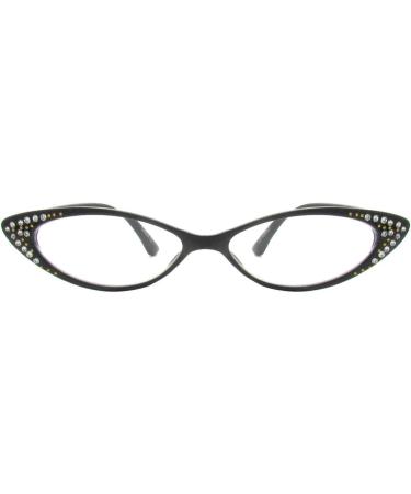 Shop Rhinestone Colorful Cat Eye Reading Glasses R223 - Stylish Black 1.75 Magnification for International Shipping - Buy Online on GoSupps.com