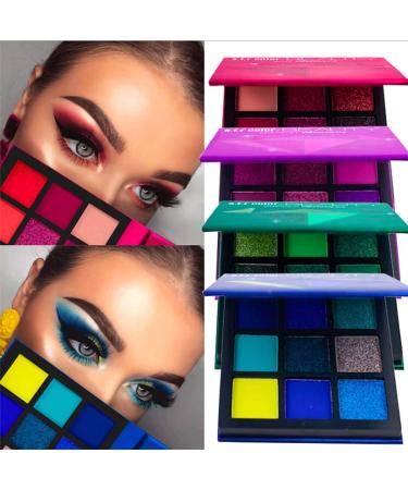 Eyret Red Eyeshadow Palette Matte Glitter Eyeshadow 9 Colors Shimmer Highly Pigmented Eye Shadow Makeup Palettes for Women and Girls(A-Red)