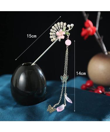 URFEDA Women's Flower Hair Stick Chinese Hair Stick with Long Tassel Plum Blossom Butterfly Hair Sticks Shiny Rhinestone Metal Vintage Hair Sticks Elegant Chinese Hair Stick Hair Accessories - Buy Online on GoSupps.com