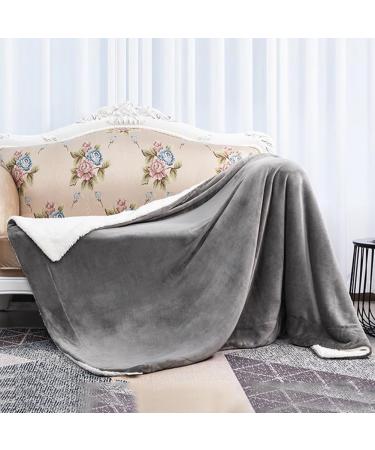 Qoier Double Sided Fluffy Winter Blanket - Lightweight Gray Bedspread for Adults & Kids | Cozy Home Office Essential - Buy Online on GoSupps.com