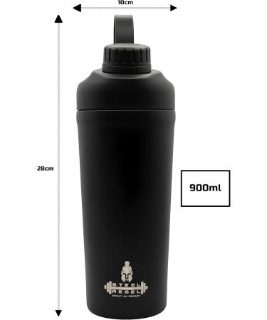 Steel Rebel 900ml Insulated Protein Shaker - Stainless Steel BPA-Free Durable & Stylish for Sports & Fitness - Buy Online on GoSupps.com