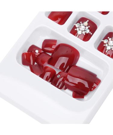 Buy 24 Pcs Artificial Toenails - Full Cover Fake Nails for Women & Girls | Perfect for Parties Weddings & Events - Buy Online on GoSupps.com