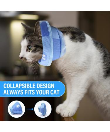 Lufeis Adjustable Cat Cone Collar for Recovery - Soft Elizabethan Collar for Cats & Puppies - Prevent Biting & Licking - Size Medium - Buy Online on GoSupps.com