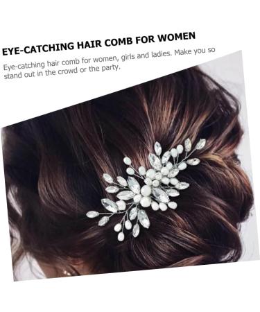 minkissy Bridal Headwear Romantic Wedding Hair Comb Wedding Hair Clip Wedding Hair Accessories Hair Wedding Decor Hair Pin Bridal Headpiece Tiara Crystal Wig Grace Miss White - Buy Online on GoSupps.com