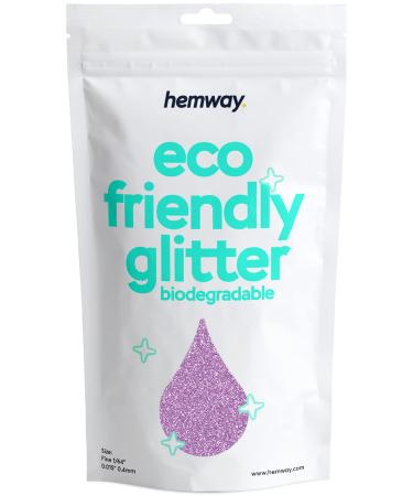 Hemway eco Friendly Biodegable Glitter 100g / 3.5 ounces Bio Cosmetic Safe Sparkle vegan for the face eyeshadow body hair nail and festival makeup - 1/64 "0.015" 0.4mm - lavender - Buy Online on GoSupps.com