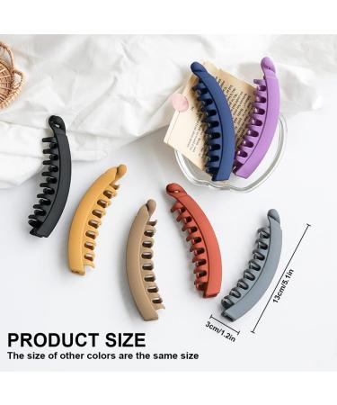 5in Matte Non Slip Banana Hair Clip - Ponytail Holder for Girls and Women (7 Colors) - Buy Online on GoSupps.com