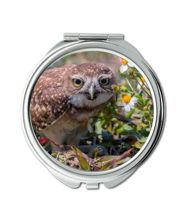 YENDOSTEEN Mirror makeup mirror owl eyeglasses What are you looking for pocket mirror portable mirror