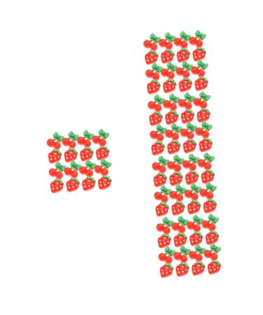 FRCOLOR 300 Pcs Nail Fruits Decoration Strawberry Nail Tool Lip Gloss Hand Cherry Slices Fruit Flatback Travel Bottles for Toiletries Nail Fruit Slices Pineapple Accessories Red Resin 3d