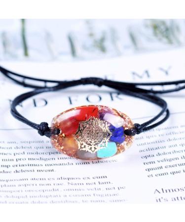 Orgone Bracelet 7 Chakra Blancing Energy Crystals Bangle Healing Orgonite Jewelry Charm Handmade Gift - Buy Online on GoSupps.com