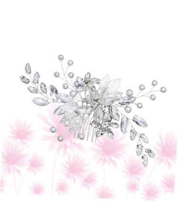 FRCOLOR bridal side comb wedding side comb wedding flower hair comb wedding hair accessories jewelry comb bride pearl hair comb wedding diamond comb bridal hair comb grace banquet crystal