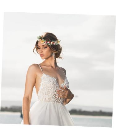 FRCOLOR 1pc Colored Rose Wreath Flower Headband Wedding Flower Hair Band Bride Flower Hair Band Garland Headdress Garland Headpiece Bride Hair Garland Bride Hair Wreath Garland Headband - Buy Online on GoSupps.com