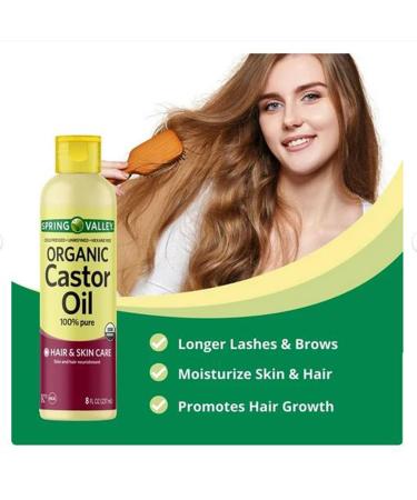 Cold-Pressed Castor Oil - Organic Unrefined & Hexane-Free - 8 fl oz for Hair & Skin | International Shipping - Buy Online on GoSupps.com