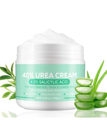 40% Urea Foot Cream - Ultra Moisturizing Urea Foot Cream Plus Deeply Hydrating - 2% Salicylic Acid Urea Cream - Foot Cream for Cracked Heels and Dry Skin - Nourish Foot Moisturiser 150g