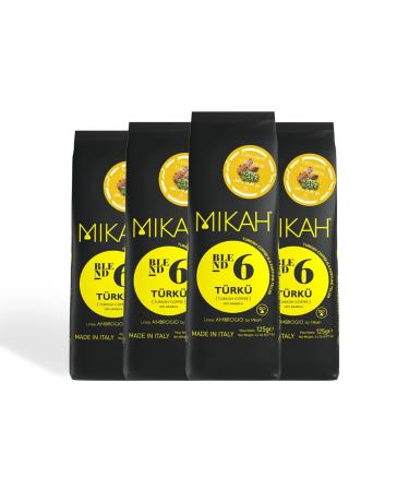MIKAH Turkish coffee with cinnamon and cardamom 100% Arabica ground coffee blend MIKAH according to Turkish tradition 4 bags of 125 g (Turkish coffee with cardamom)