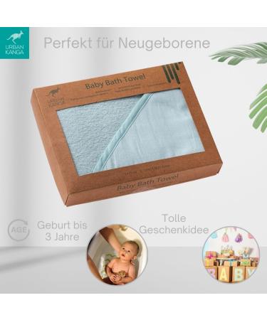 Urban Kanga Hooded Baby Towel - Double-Sided Oeko-Tex 100% Cotton Muslin (Mint) | Soft & Safe International Shipping - Buy Online on GoSupps.com