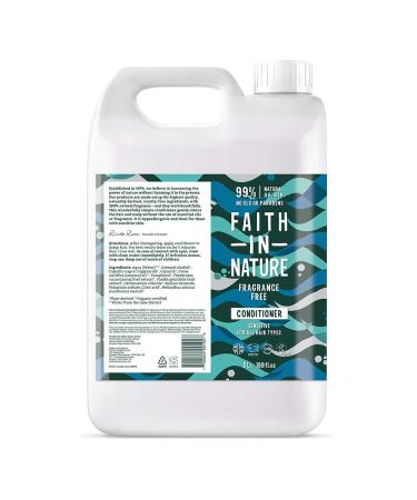 Faith in Nature Natural Fragrance Free Conditioner Sensitive Vegan & Cruethy Free No Sls Or Parabens For All Hair Type 5l Refill Pack Frae 5 L (1 Pack)