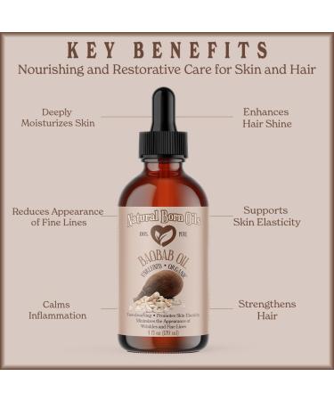 Buy Natural Born Oils Baobab Oil - Organic Cold-Pressed 1 Gallon for Skin & Hair | Deep Moisturizing & Nutrient-Dense - Buy Online on GoSupps.com