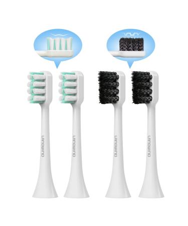 LANDWIND Replacement Toothbrush Heads fit Sensitive Gums and Teeth Dupont Nylon Harmless for LANDWIND Sonic Electric Toothbrush 2 Pro+2 Comfy Electric Toothbrush Heads -4 Pack (White) White-4 Pack Electric Toothbrush ...