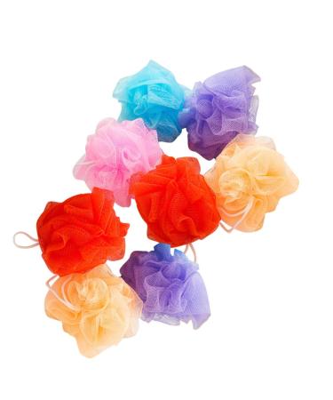 Lurrose 8pcs Mesh Pouf Shower Balls | Bath Sponge Loofah Set for Home Bathing - Buy Online on GoSupps.com