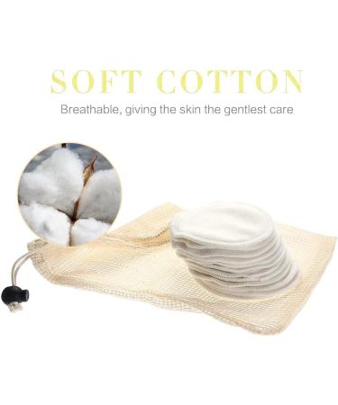 Honrane Cotton Pad Holder Cosmetic Cotton Pad Organizer 12Pcs/Set Makeup Remover Pad Facial Cleansing Reusable Round Puffs with Mesh Bag for Home Use Cotton - Buy Online on GoSupps.com