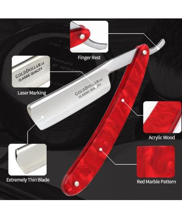 Premium Straight Edge Razor for Men | Stabilizer-Free Barber Razor with Acrylic Handle | Best Shaving Safety Razor for Grooming - Buy Online on GoSupps.com