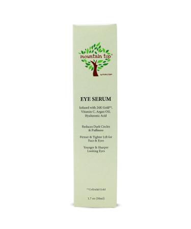 MOUNTAIN TOP Eye Serum Infused with 24K Gold, Vitamin C, Argan Oil, Hyaluronic Acid - For a Tighter Lift and Reduction in Appearance of Wrinkles, Fine Lines, and Dark Circles (1.7oz) - Buy Online on GoSupps.com