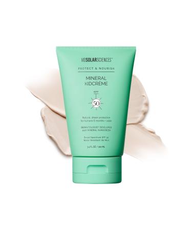 MDSolarSciences Mineral KidCr me SPF 50 | Gentle Broad-Spectrum Kids Sunscreen | Zinc Oxide & Squalane Formula | Water-Resistant No White Cast | Safe for Sensitive Skin | Fragrance-Free (3.4 Fl Oz)