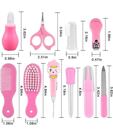10 Pcs Baby Grooming Kit - Newborn Healthcare Set for Infant with Nail Clipper, Scissors, Brush, Nose Cleaner - Safety Baby Care Accessories - Buy Online on GoSupps.com