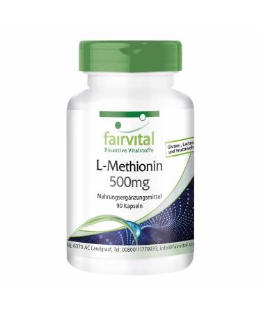 fairvital Fairvital | L-Methionine 500mg - HIGHLY DOSED - VEGAN - 90 Capsules - Amino Acid