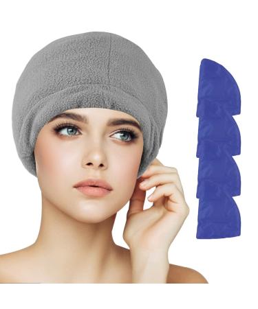 NEWGO Cold Cap Chemo Ice Cap for Cold Therapy Reusable Ice Gel Cap Headache Cap ice Pack for Migraine Tension Sinus Pain Headache Relief (Gray)