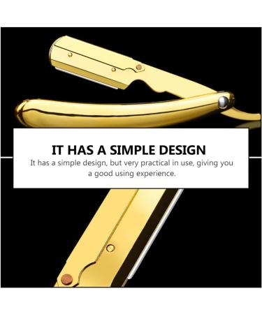 Lalafina Engraved Razor Holder - Foldable & Manual Razor Trimmer - Premium Barber Shaving Accessory | 14.5x2.5cm Gold - Buy Online on GoSupps.com
