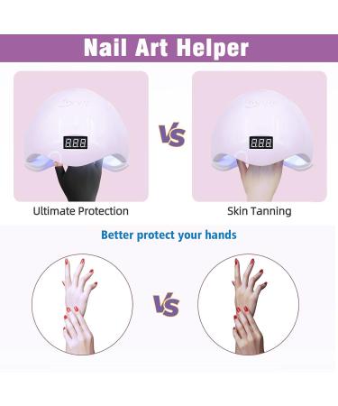 SYJINHUASY 2 Pairs Anti UV Gloves for Nail Lamp Light UPF50+ UV Protection Gloves for Manicures Ultra Thin Fingerless Glove Nail Art Skin Care Anti UV Glove Protect Hands from UV Harm (Black) - Buy Online on GoSupps.com