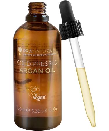 PraNaturals 100% Moroccan Argan Oil 100ml - Vitamin E for Skin, Hair & Nails - No Parabens or SLS - Vegan & Cruelty-Free - Buy Online on GoSupps.com