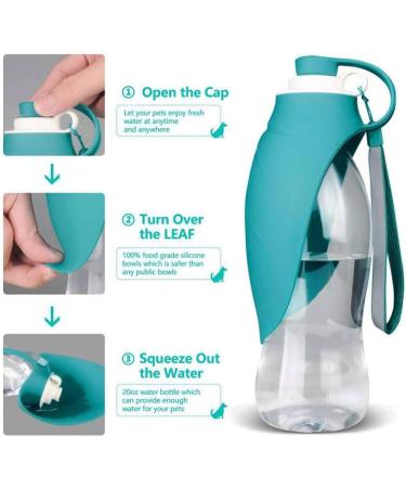 BePetMia Portable Dog Water Bottle - 580ml Travel Bottle & Bowl in Blue | Perfect for Outdoor Adventures - Buy Online on GoSupps.com